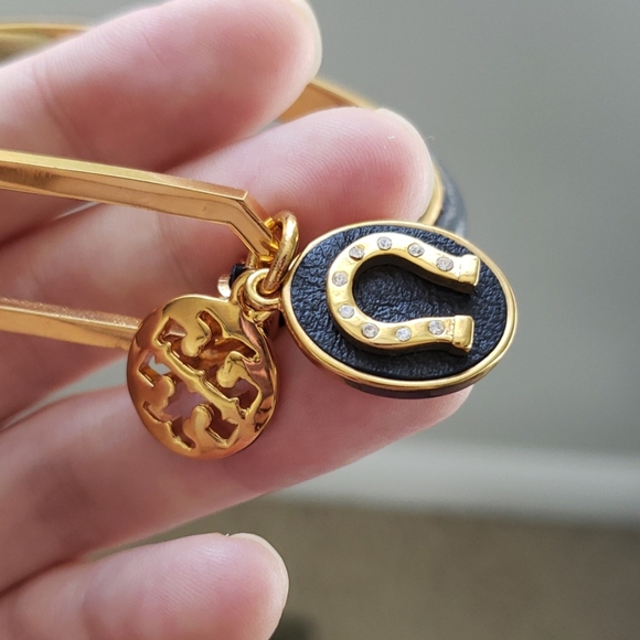 Tory Burch Green Horseshoe Logo Bracelet - Picture 3 of 3